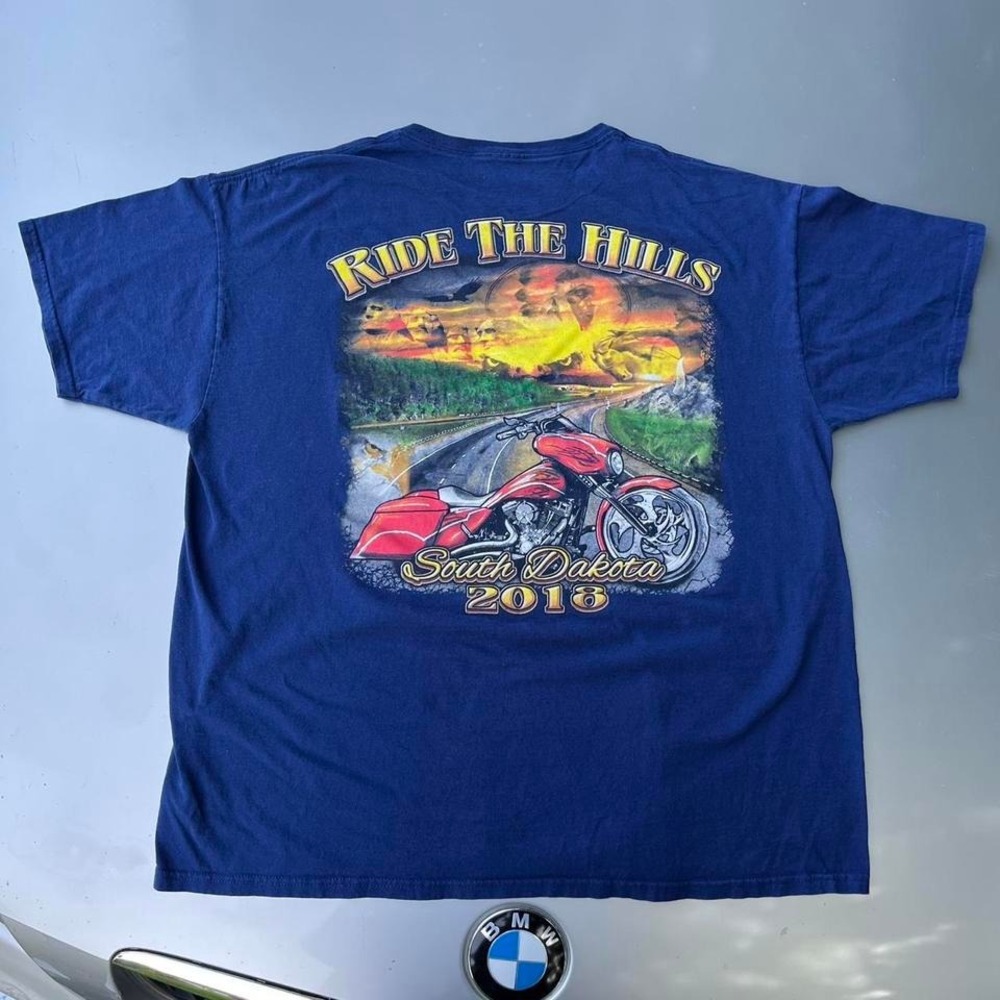 Blue Ride the Hills South Dakota 2018 biker shirt